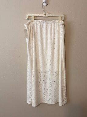 Vero Moda Cream Eyelet Midi Skirt